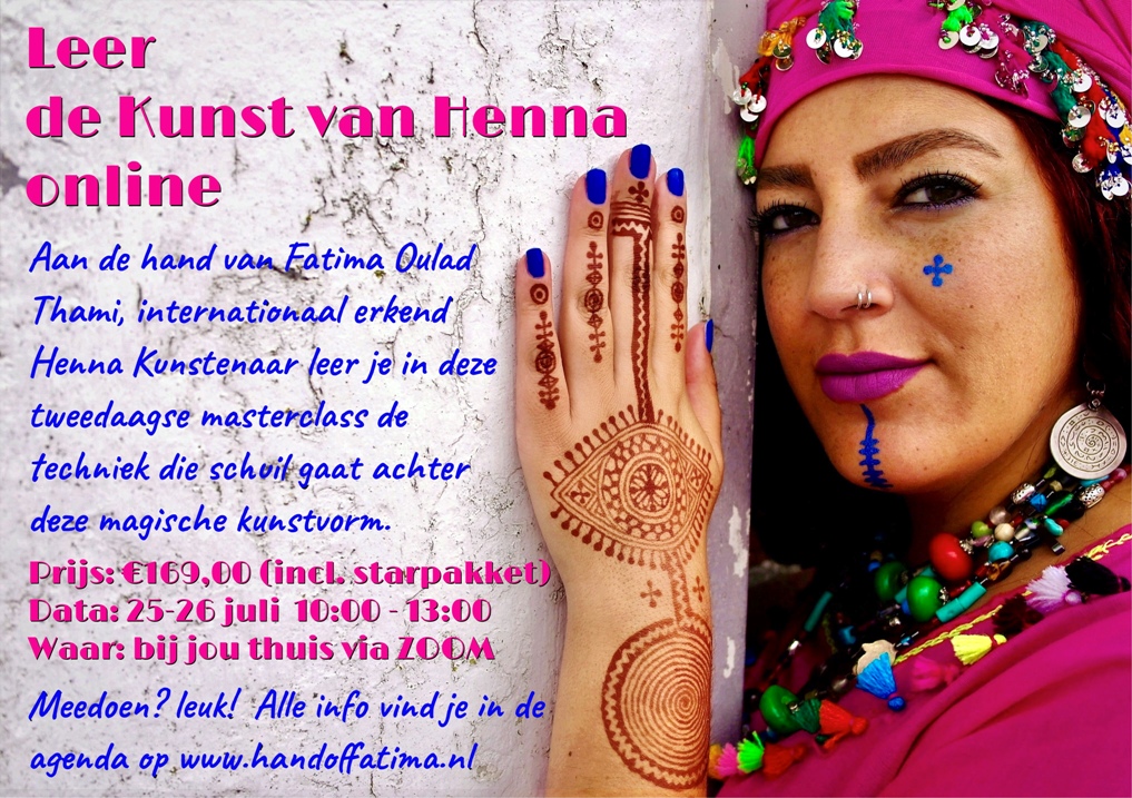 henna masterclass online workshop via zoom leer de kunst van henna op afstand